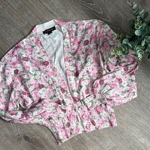 Inc international concepts Floral Knit Cardigan in Pink and Green